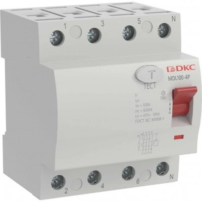 ДКС Устройство защитного отключения УЗО ВДТ YON MAX MDL100, 4P, 300mA, 40A,тип АС MDL100-4P4-40-AC DKC