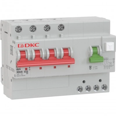 ДКС АВДТ YON MDV63 3P+N 50A C 100mA 6kA тип A MDV63-43C50-A DKC