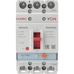 ДКС Авт. выкл. YON MGS125 3P 12,8-16A 18kA MGS125B-3TAMF0016 DKC ДКС Авт. выкл. YON MGS125 3P 12,8-16A 18kA MGS125B-3TAMF0016 DKC