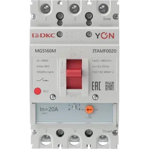 ДКС Авт. выкл. YON MGS160 3P 16-20A 25kA MGS160M-3TAMF0020 DKC ДКС Авт. выкл. YON MGS160 3P 16-20A 25kA MGS160M-3TAMF0020 DKC