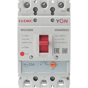 ДКС Авт. выкл. YON MGS160 3P 20-25A 25kA MGS160M-3TAMF0025 DKC ДКС Авт. выкл. YON MGS160 3P 20-25A 25kA MGS160M-3TAMF0025 DKC