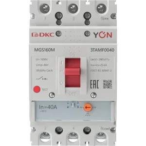 ДКС Авт. выкл. YON MGS160 3P 32-40A 25kA MGS160M-3TAMF0040 DKC ДКС Авт. выкл. YON MGS160 3P 32-40A 25kA MGS160M-3TAMF0040 DKC
