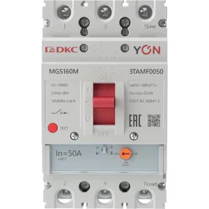 ДКС Авт. выкл. YON MGS160 3P 40-50A 25kA MGS160M-3TAMF0050 DKC ДКС Авт. выкл. YON MGS160 3P 40-50A 25kA MGS160M-3TAMF0050 DKC