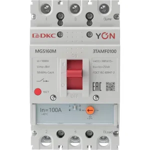 ДКС Авт. выкл. YON MGS160 3P 80-100A 25kA MGS160M-3TAMF0100 DKC ДКС Авт. выкл. YON MGS160 3P 80-100A 25kA MGS160M-3TAMF0100 DKC