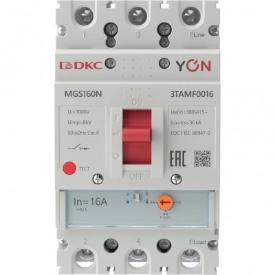 ДКС Авт. выкл. YON MGS160 3P 12,8-16A 36kA MGS160N-3TAMF0016 DKC ДКС Авт. выкл. YON MGS160 3P 12,8-16A 36kA MGS160N-3TAMF0016 DKC
