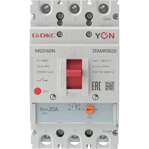 ДКС Авт. выкл. YON MGS160 3P 16-20A 36kA MGS160N-3TAMF0020 DKC ДКС Авт. выкл. YON MGS160 3P 16-20A 36kA MGS160N-3TAMF0020 DKC