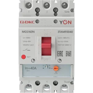 ДКС Авт. выкл. YON MGS160 3P 32-40A 36kA MGS160N-3TAMF0040 DKC ДКС Авт. выкл. YON MGS160 3P 32-40A 36kA MGS160N-3TAMF0040 DKC