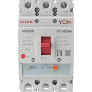 ДКС Авт. выкл. YON MGS160 3P 40-50A 36kA MGS160N-3TAMF0050 DKC ДКС Авт. выкл. YON MGS160 3P 40-50A 36kA MGS160N-3TAMF0050 DKC