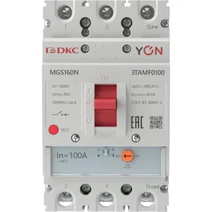 ДКС Авт. выкл. YON MGS160 3P 80-100A 36kA MGS160N-3TAMF0100 DKC ДКС Авт. выкл. YON MGS160 3P 80-100A 36kA MGS160N-3TAMF0100 DKC