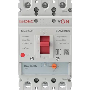 ДКС Авт. выкл. YON MGS160 3P 128-160A 36kA MGS160N-3TAMF0160 DKC ДКС Авт. выкл. YON MGS160 3P 128-160A 36kA MGS160N-3TAMF0160 DKC