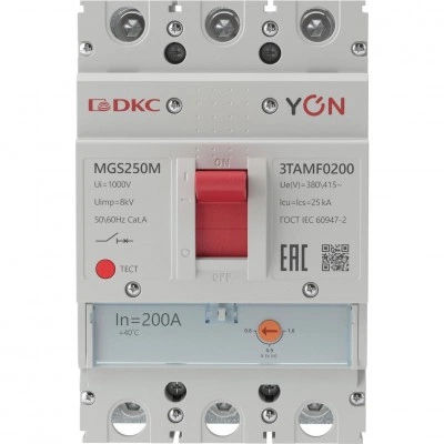ДКС Авт. выкл. YON MGS250 3P 160-200A 25kA MGS250M-3TAMF0200 DKC ДКС Авт. выкл. YON MGS250 3P 160-200A 25kA MGS250M-3TAMF0200 DKC