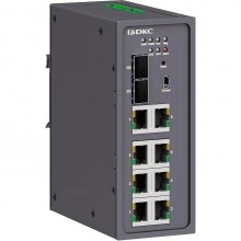 ДКС Промышленный управляемый коммутатор, 2×100Base-X, 1000Base-X,10/100/1000Base-T(X) SFP слота: 8×10/100Base-T(X) портов RJ45,консольный порт Mini USB, 24-48В DC (18-72В DC), с резервированием N2000-2GX8T-P1 DKC