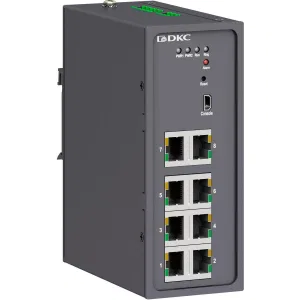 ДКС Промышленный управляемый коммутатор, 8×10/100Base-T(X) портов RJ45,консольный порт Mini USB, 24-48В DC (18-72В DC), с резервированием N2000-8T-P1 DKC ДКС Промышленный управляемый коммутатор, 8×10/100Base-T(X) портов RJ45,консольный порт Mini USB, 24-48В DC (18-72В DC), с резервированием N2000-8T-P1 DKC