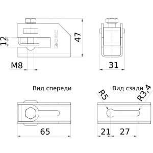 ДКС Скоба-держатель полосы с болтом ND2312 DKC ДКС Скоба-держатель полосы с болтом ND2312 DKC