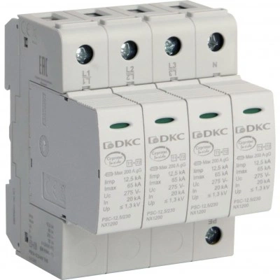 ДКС УЗИП, класс I+II, 4-полюсный, L1-L2-L3-N, 12,5кA NX1241 DKC ДКС УЗИП, класс I+II, 4-полюсный, L1-L2-L3-N, 12,5кA NX1241 DKC