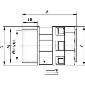 ДКС Муфта труба-коробка DN 48 мм, М63х1,5, полиамид, цвет черный PAM48M63N DKC ДКС Муфта труба-коробка DN 48 мм, М63х1,5, полиамид, цвет черный PAM48M63N DKC