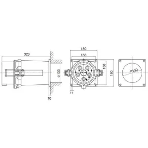 ДКС Вилка панельная PSP IP67 400А 3P+E 690В PSP646-400-69 DKC ДКС Вилка панельная PSP IP67 400А 3P+E 690В PSP646-400-69 DKC