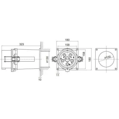 ДКС Вилка панельная PSP IP67 400А 3P+E+N 690В PSP656-400-69 DKC ДКС Вилка панельная PSP IP67 400А 3P+E+N 690В PSP656-400-69 DKC