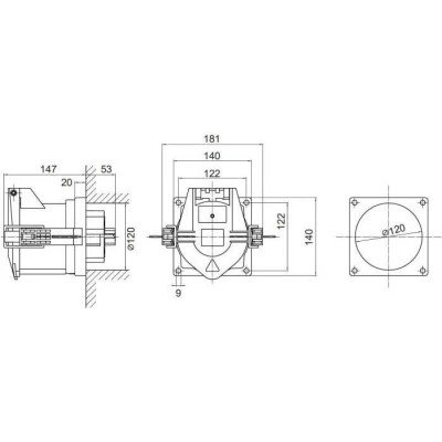 ДКС Розетка панельная PSS IP67 160A 3P+E 690В PSS646-160-69 DKC ДКС Розетка панельная PSS IP67 160A 3P+E 690В PSS646-160-69 DKC