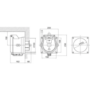 ДКС Розетка панельная PSS IP67 400А 3P+E+N 690В PSS656-400-69 DKC ДКС Розетка панельная PSS IP67 400А 3P+E+N 690В PSS656-400-69 DKC