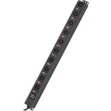 ДКС Блок распределения питания (PDU) 0U 10A с индикацией и защитой, Вых:10 С13, Вх:С14 R519IEC10SWCD DKC