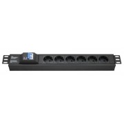 ДКС Блок распределения питания (PDU) 19" 16A с автоматом 2P, Вых:6 Schuko, Вх:Schuko R519SH6CB DKC