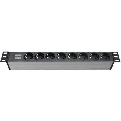 ДКС Блок распределения питания (PDU) 19" 16A с индикацией, Вых:8 Schuko, Вх:Schuko R519SH8CD DKC ДКС Блок распределения питания (PDU) 19" 16A с индикацией, Вых:8 Schuko, Вх:Schuko R519SH8CD DKC
