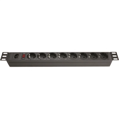 ДКС Блок распределения питания (PDU) 19" 10A с выключателем, Вых:8 Schuko, Вх:С14 R519SH8OPSHC14 DKC