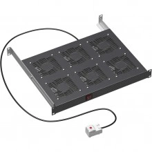 ДКС Вентиляторный модуль 19", 6 вентиляторов с термостатом, RAL9005 R519VSIT6FTB DKC