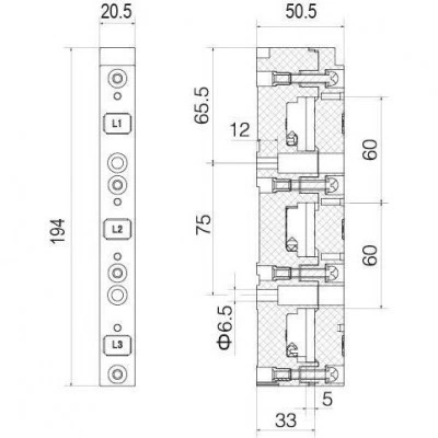 ДКС Держатель шин 12,15,20,25,30x5 3пол 60мм R5BBH060053P DKC ДКС Держатель шин 12,15,20,25,30x5 3пол 60мм R5BBH060053P DKC