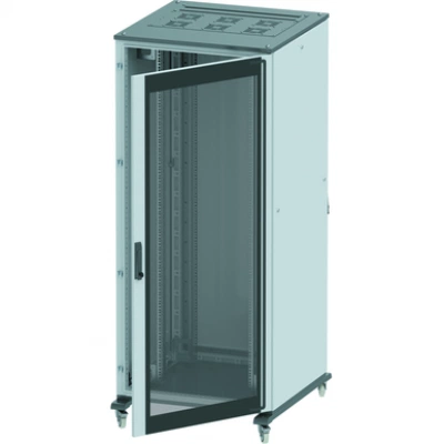 ДКС Шкаф разобранный напольный 19'' IT-CQE 38U 600х1800х1000, двери стекло/сплошная, RAL7011/7035 R5IT3861GS DKC