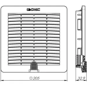 ДКС Вентиляционная решетка с фильтром RF 205x205 мм, IP54, RAL9005 R5RF13B DKC ДКС Вентиляционная решетка с фильтром RF 205x205 мм, IP54, RAL9005 R5RF13B DKC