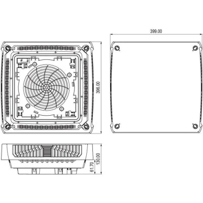 ДКС Потолочный вентилятор 135x400x400 мм, 870/960 м3/ч, 230 В, IP55 R5SCF1000 DKC ДКС Потолочный вентилятор 135x400x400 мм, 870/960 м3/ч, 230 В, IP55 R5SCF1000 DKC