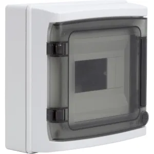 ДКС Щиток настенный с дверцей 8 мод.,IP65, серый, с клеммным блоком 63А RB08W6TGD DKC ДКС Щиток настенный с дверцей 8 мод.,IP65, серый, с клеммным блоком 63А RB08W6TGD DKC