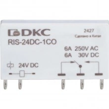 ДКС Реле миниатюрное ультратонкое, 1CO, ком. ток 6А, AgSnO2, напряжение 48V DC RIS-48DC-1CO DKC