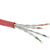 ДКС Кабель витая пара, неэкранированный U/UTP, категория 5e, 4 пары (24AWG), однопроволочный (solid), нг(А)-FRHF, внутренний, -25°C - +70°C,красный RN5EUUA04RD DKC