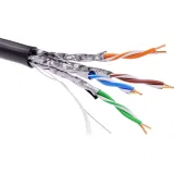 ДКС Информационный кабель экранированый  U/FTP 4х2 CAT6A, PE, чёрный RN6AUFPE5BK DKC