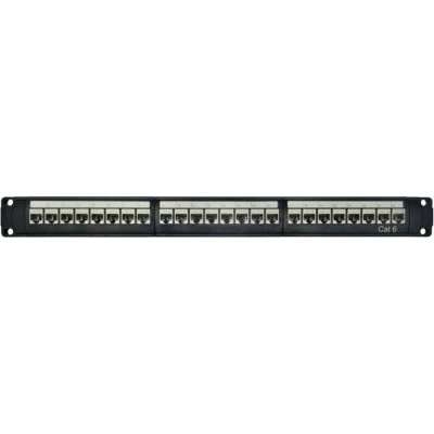 ДКС Патч-панель модульная 19", 1U, CAT6, 24 порта RJ45, экранированная RN6PPF24 DKC