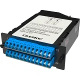 ДКС Претерминированная кассета 24ОВ 09/125 OS2, 2xMTP(12)f/12xLC-UPC Duplex (с интегрированными шторками), 1 HU RNCTFL1U24ST DKC
