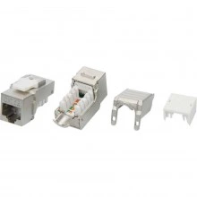 ДКС Модуль  Keystone RJ45 CAT 5E экранированный (STP), 90 градусов,серебристый RNK5EF90SL DKC