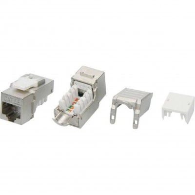 ДКС Модуль  Keystone RJ45 CAT 5E экранированный (STP), 90 градусов,серебристый RNK5EF90SL DKC