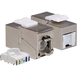 ДКС Модуль Keystone RJ45 CAT 5E с пылезащитной шторкой, экранированный (STP), 180 градусов, серебристый RNK5EF90TL-C DKC ДКС Модуль Keystone RJ45 CAT 5E с пылезащитной шторкой, экранированный (STP), 180 градусов, серебристый RNK5EF90TL-C DKC