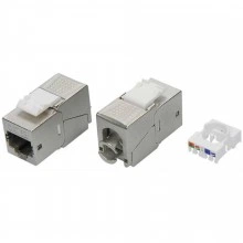 ДКС Модуль  Keystone RJ45 CAT 5E экранированный (STP), 180 градусов, серебристый RNK5EF90TL DKC