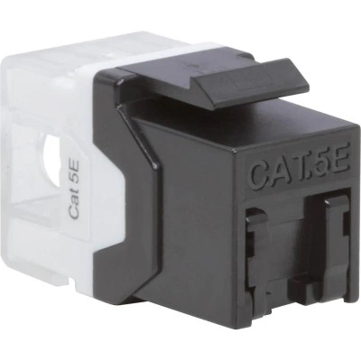 ДКС Модуль Keystone RJ45 CAT 5E с пылезащитной шторкой, неэкранированный (UTP), 90/180 градусов, черный RNK5EU180BK-C DKC