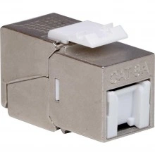 ДКС Модуль Keystone RJ45 CAT 6A с пылезащитной шторкой, экранированный (STP), 180 градусов, серебристый RNK6AF90TL-C DKC