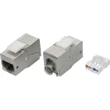 ДКС Модуль  Keystone RJ45 CAT 6A экранированный (STP), 180 градусов, серебристый RNK6AF90TL DKC