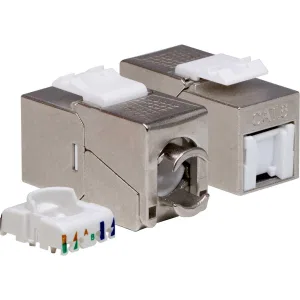 ДКС Модуль Keystone RJ45 CAT 6 с пылезащитной шторкой, экранированный (STP), 180 градусов, серебристый RNK6F90TL-C DKC ДКС Модуль Keystone RJ45 CAT 6 с пылезащитной шторкой, экранированный (STP), 180 градусов, серебристый RNK6F90TL-C DKC