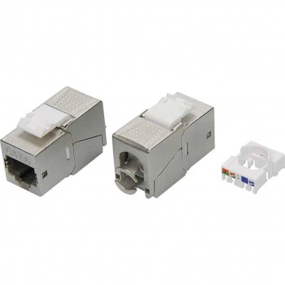 ДКС Модуль  Keystone RJ45 CAT 6 экранированный (STP), 180 градусов, серебристый RNK6F90TL DKC
