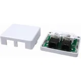 ДКС Универсальная розетка CAT5E Keystone, 2 порта RNW5E2WH DKC