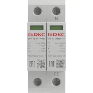 ДКС УЗИП, тип 2, 2 полюса, Imax 40kA, со сменным модулем, Un 440V SPD-T2-2N40P440 DKC ДКС УЗИП, тип 2, 2 полюса, Imax 40kA, со сменным модулем, Un 440V SPD-T2-2N40P440 DKC